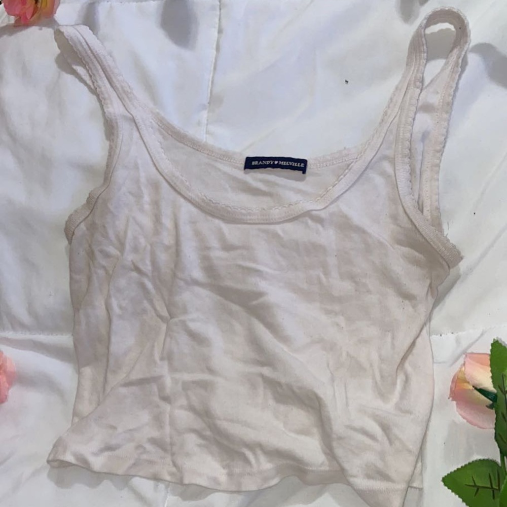 White tank top from Brandy Melville 🤍